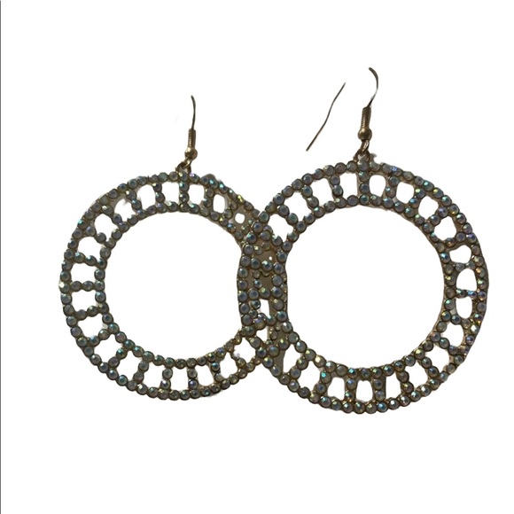 NEW, Anthropologie, Shiny, Geometric Design Dangle, Hoop Earrings - Picture 7 of 12